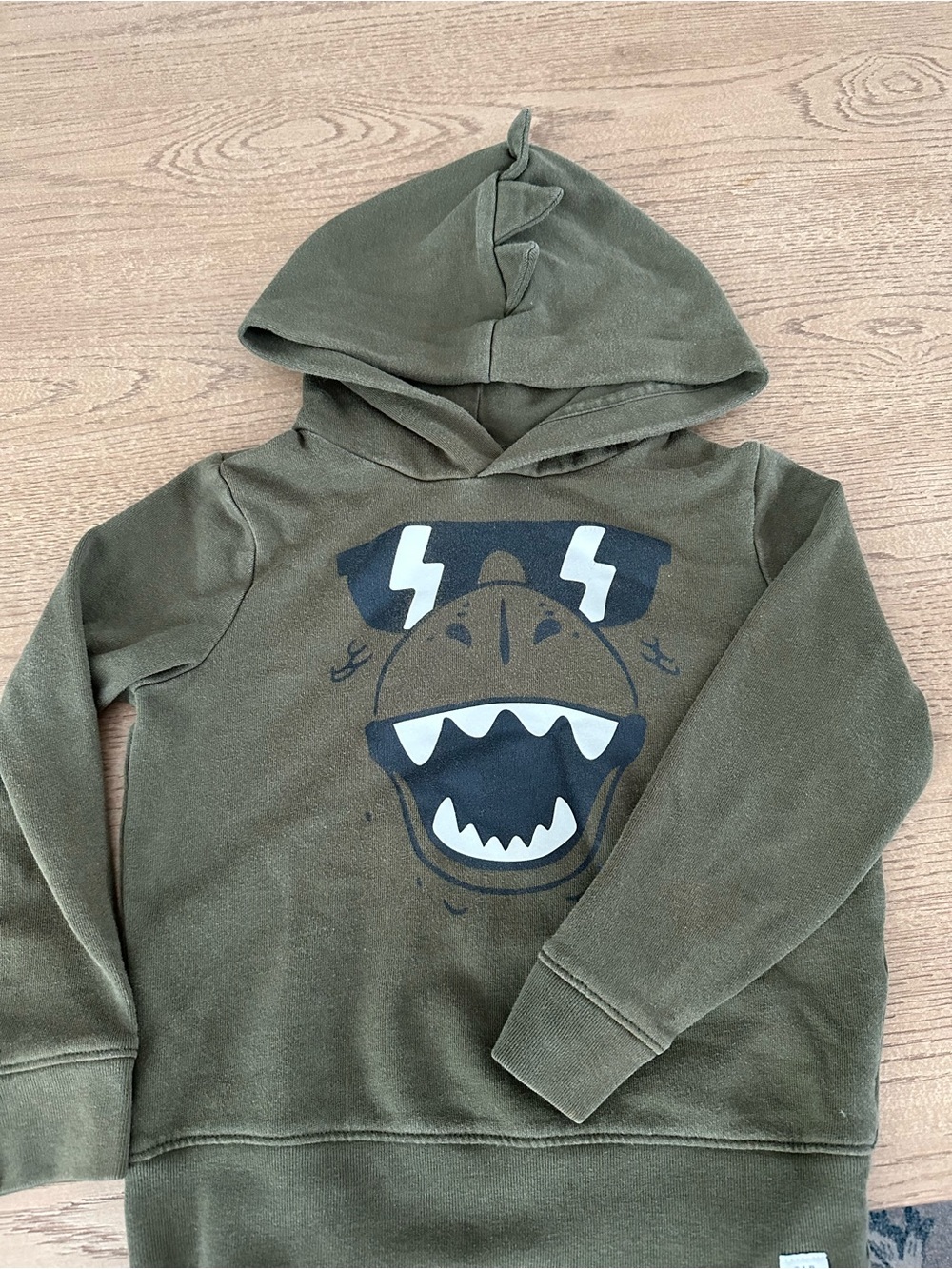 GAP Kids Olive Green Dino Graphic Hoodie